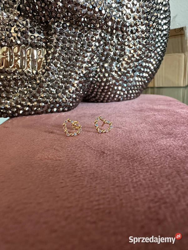 Nowe kolczyki serce kolorowe cyrkonie srebro 925 mazowieckie Bielsk