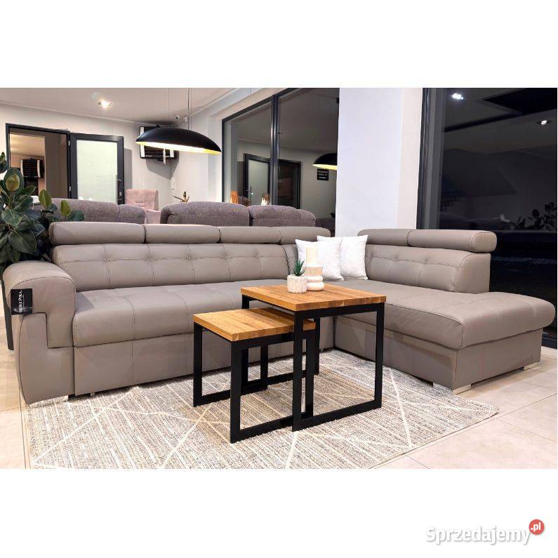 Narożnik Atlanta w skórze naturalnej z funkcją Olesno