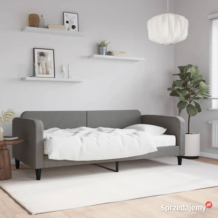 Sofa z materacem ciemnoszara tkanina 90x190 Łóżka i materace mazowieckie Warszawa