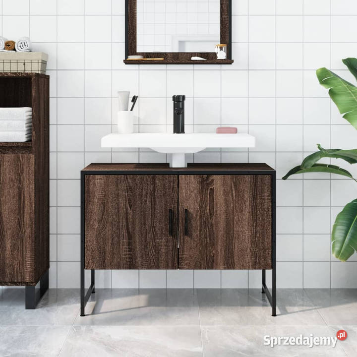 Szafka pod umywalkę brązowy dąb 80x33x60