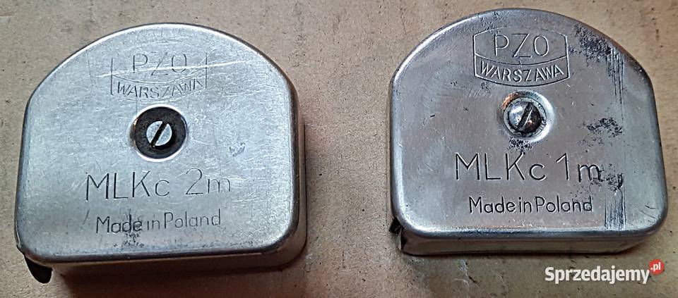 Miarki metalowe MLKc z PRL 2 m 1 m 2 sztuki Ostrów Wielkopolski