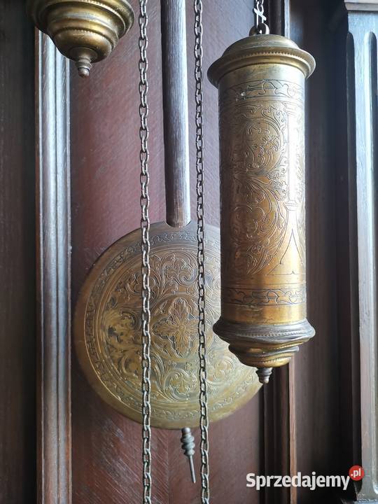 Piękny zegar eklektyczny stojący ok1900r antyk Wałbrzych