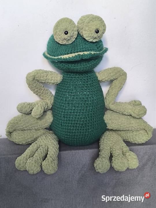 Duża żaba handmade 76 miękka przytulanka unikat Parzniew sprzedam