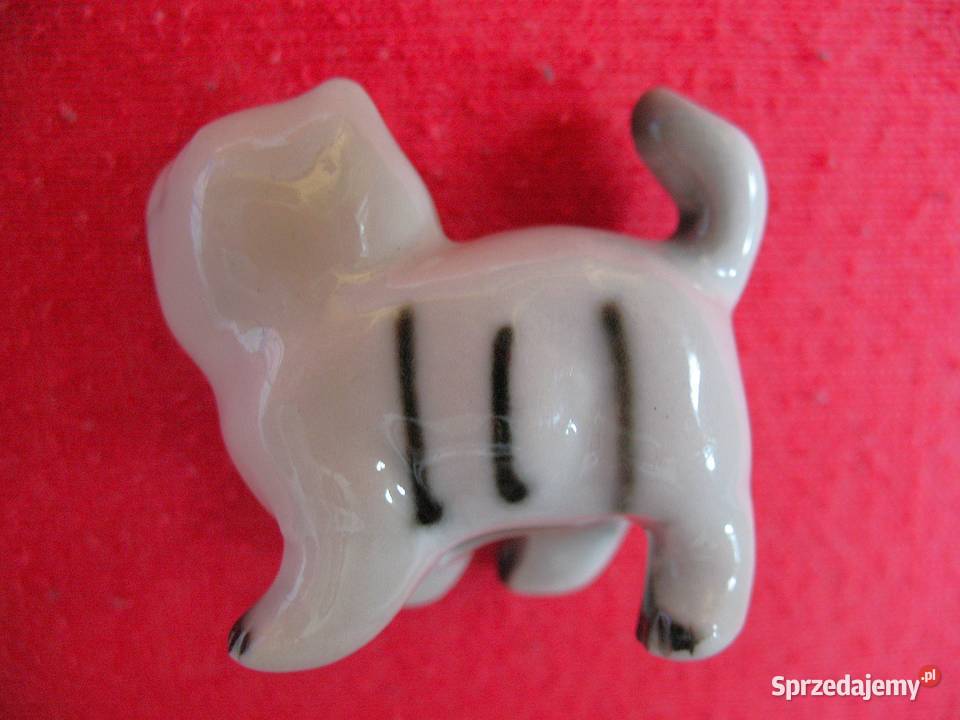 Kot pręgowany kotek porcelana 35 x 4 x 2 Figurki i rzeźby Siedlce