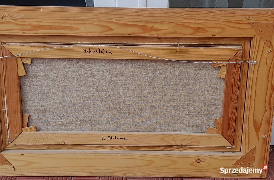 Tage Rudolf Ahlm Pejzaż morski cenny obraz Iłża