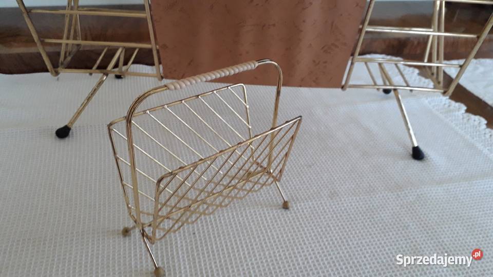 Gazetnik stojak i serwetnik metalowy vintage inny kolor Gryfino