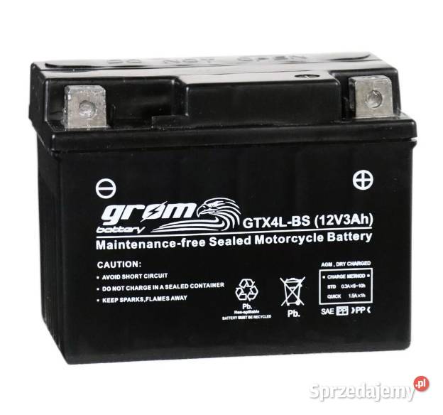 Akumulator motocyklowy GROM GTX4LBS 12V 3Ah 60A Ostrowiec Świętokrzyski