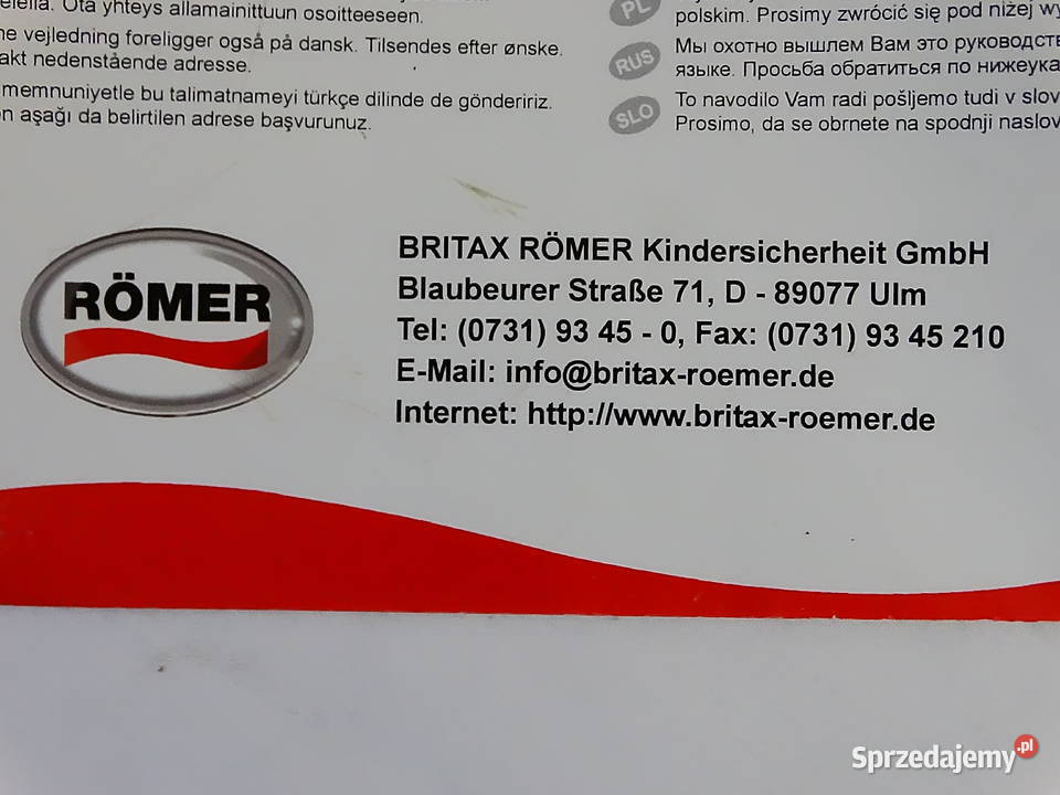 Foteliknosidełko samochodowy niemowląt Rmer lubelskie Biłgoraj sprzedam