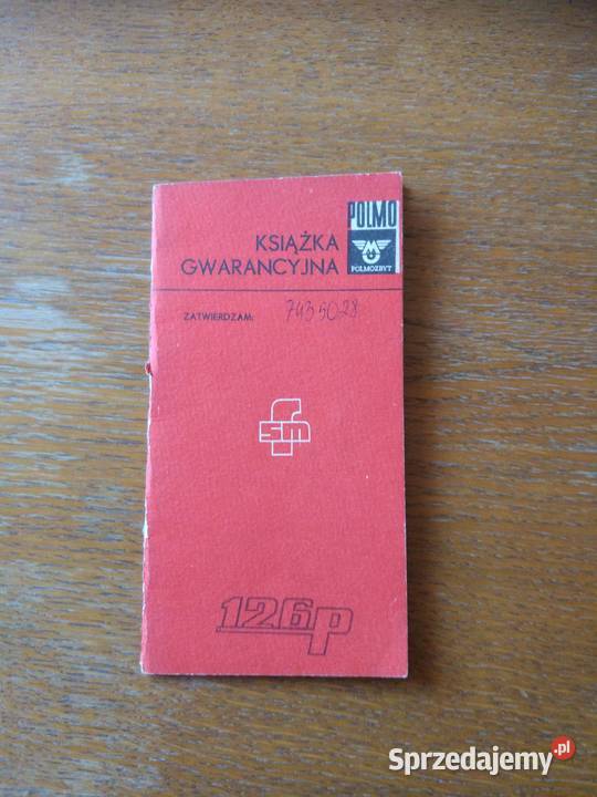 Książka gwarancyjna Fiat 126p śląskie Rybnik