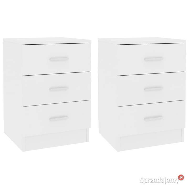 Szafki nocne 2 białe 38x35x56 materiał Warszawa