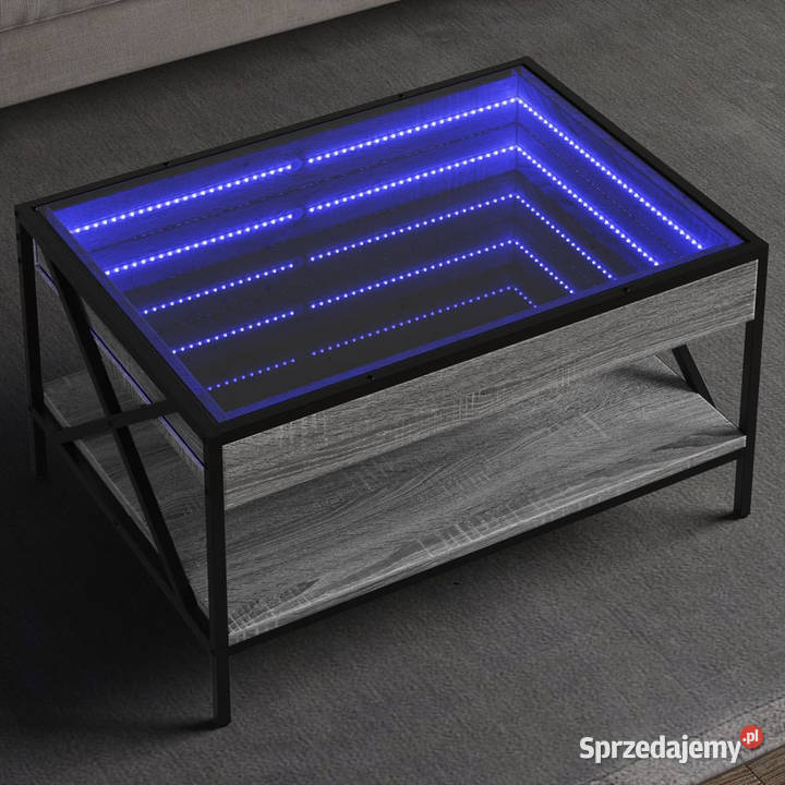 Stolik kawowy z LED Infinity szary dąb sonoma Stoły mazowieckie Warszawa