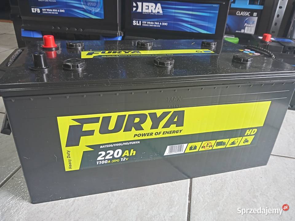 Akumulator ciężarowy 220Ah 1100A L FURYA Układ elektryczny śląskie Częstochowa