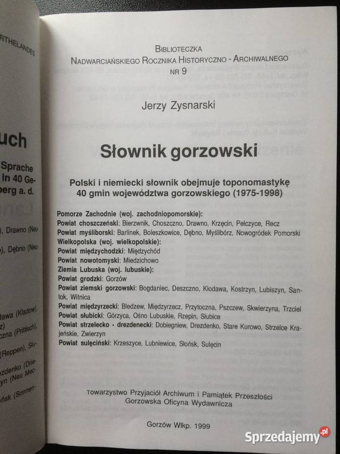 2733 Polski I Niemiecki Słownik Gorzowski Szczecin