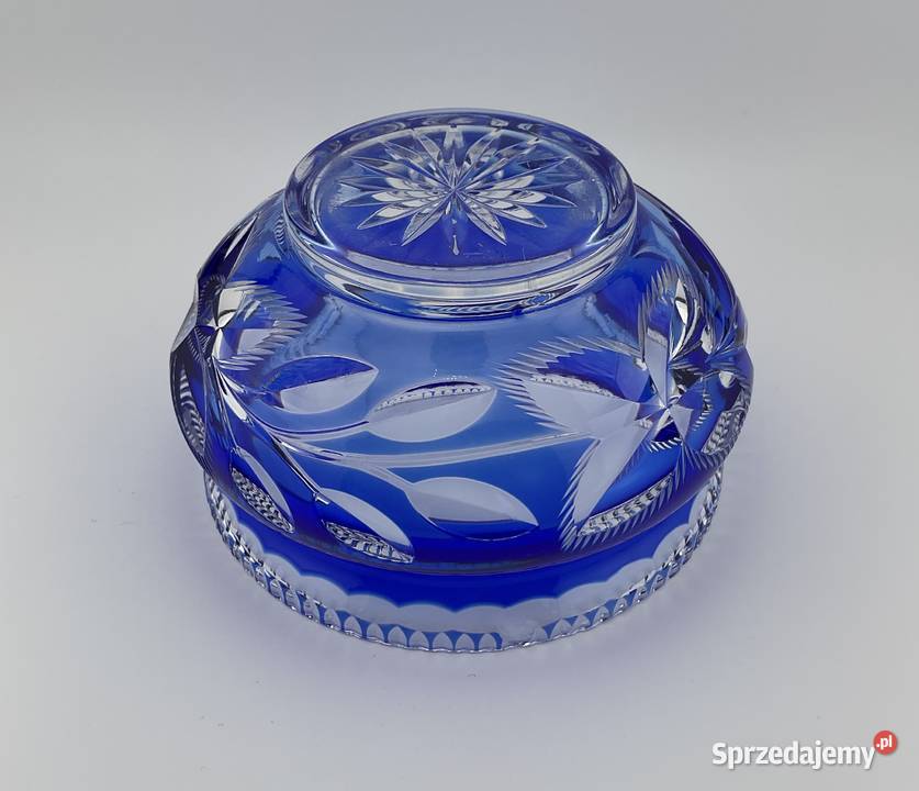 Kryształowa miseczka kobaltowa BOHEMIA STAN Porcelana i szkło Kraków