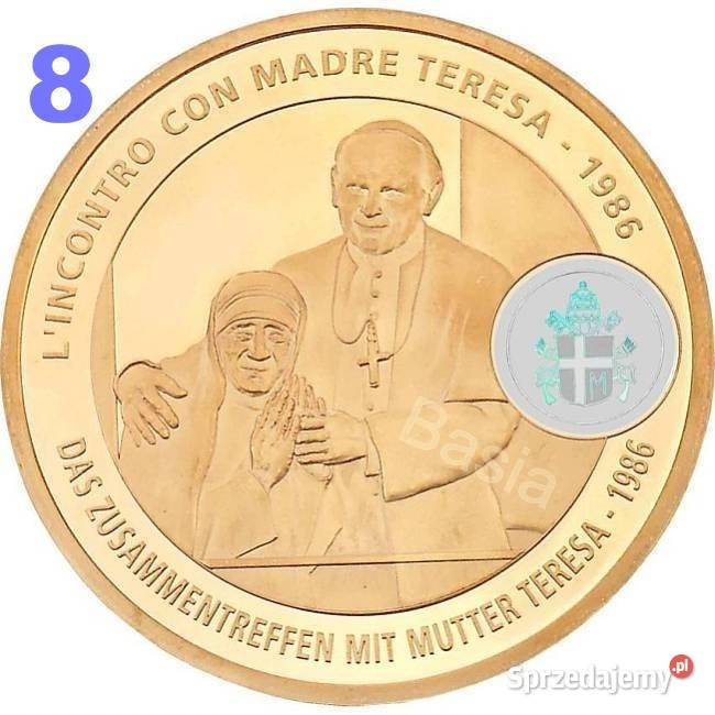Zestaw Medal Papież Jan Paweł II Złoto Srebro Sosnowiec