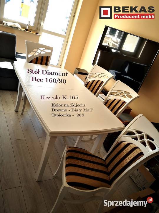 Stylowy Komplet Skandynawia Stół Krzesla Biały Bydgoszcz