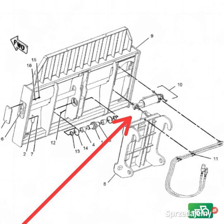 Cylinder hydrauliczny wychyłu łyżki 2352662 Pozostałe Wilkowo