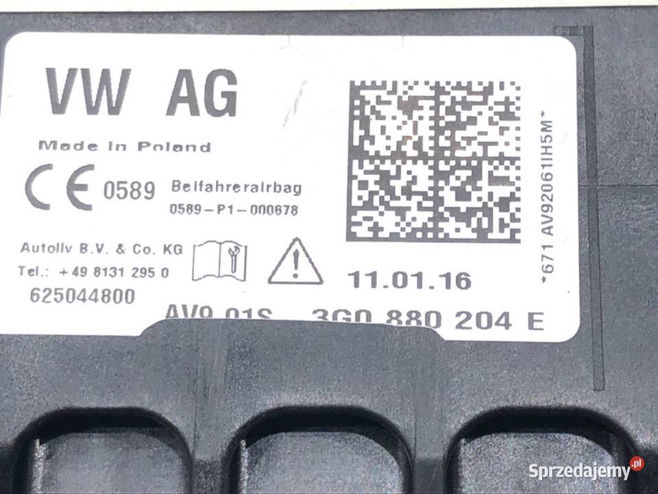 PODUSZKA POWIETRZNA PASAŻERA VW PASSAT B8