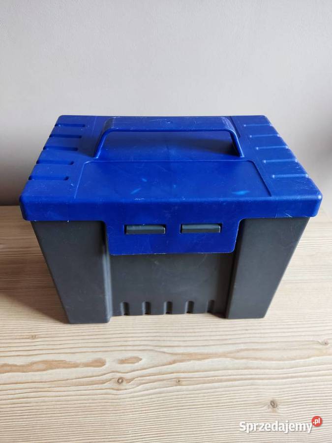 Skrzynka plastikowa uniwersalna szaro niebieska