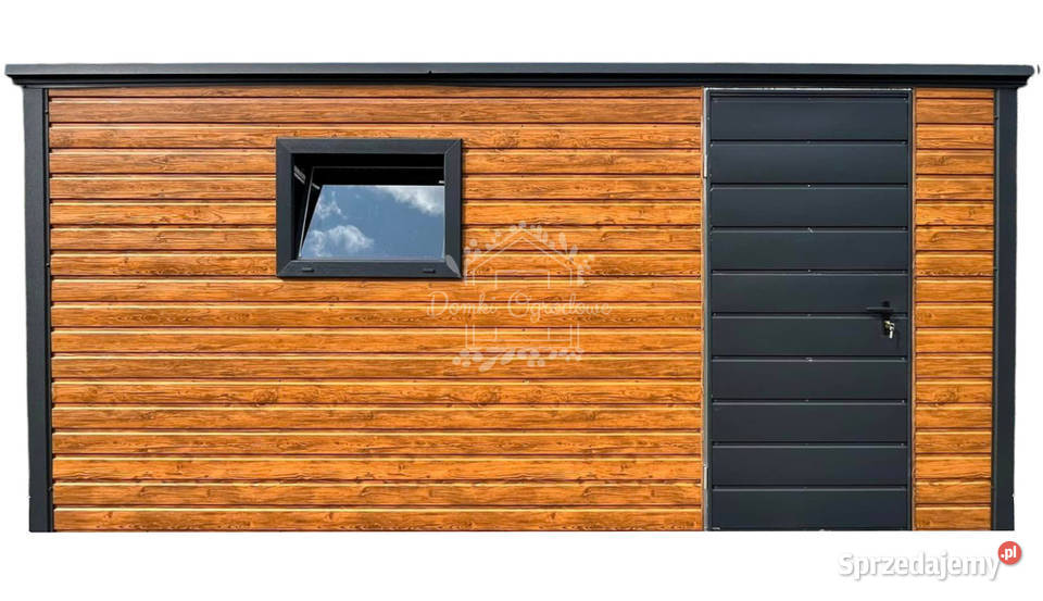 Domek Ogrodowy 4x2m okno Drewnopodobny dach Spad Architektura ogrodowa Gliwice