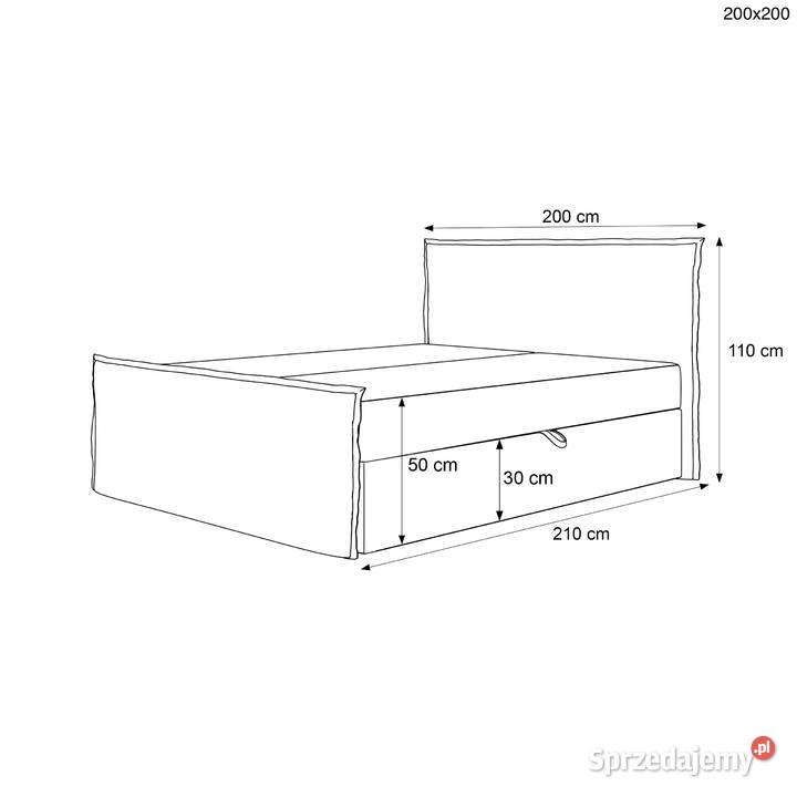 Łóżko kontynentalne z pojemnikiem Cord różne