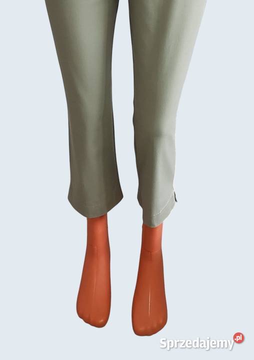 Damskie oliwkowe bawełniane spodnie rybaczki 34 Chrzanów