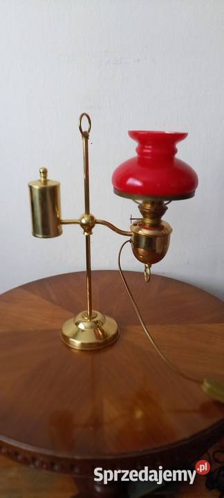 Mosiężna lampka z przeciwwagą w stylu lampy Skierniewice