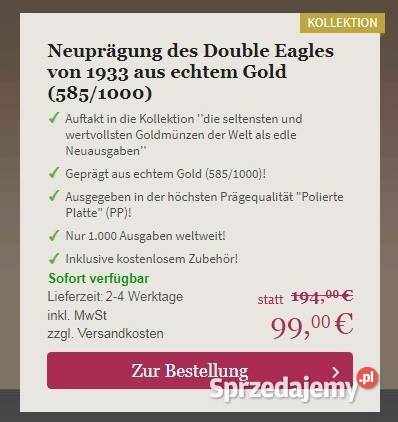 70 GIGANT Moneta Medal Liberty 20 Dolar Double Pozostałe Sosnowiec