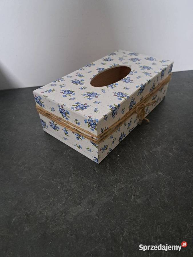 Chustecznik decoupage niebieskie kwiatuszki Kędzierzyn-Koźle