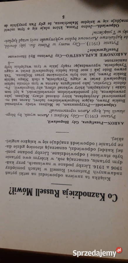 Co kaznodzieja Russell odpowiadał Na zadawane Iwno