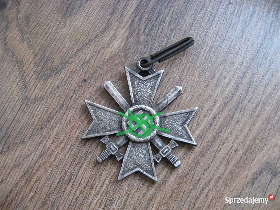 Niemiecka odznaka 2 wojna krzyż kvk z mieczami Kraków