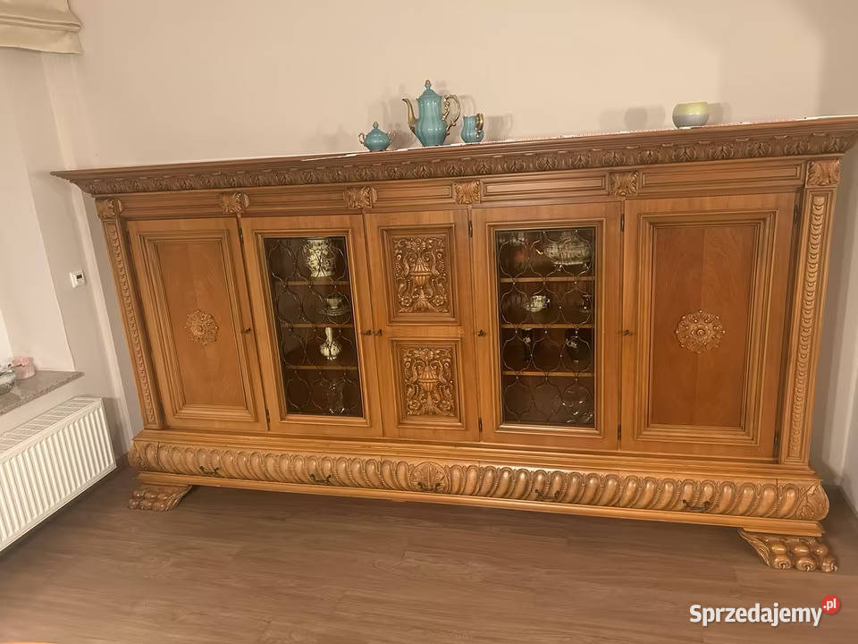 Biblioteka gabinetowa kredens witryna orzechowa Sypniewo