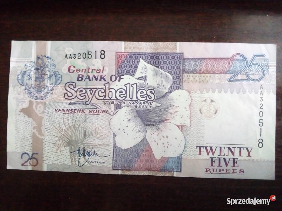 Banknot 25 rupii Seszele Płońsk