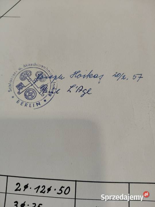 Rysunki techniczne 3 z 1957r Papier Schoeller Kalisz sprzedam