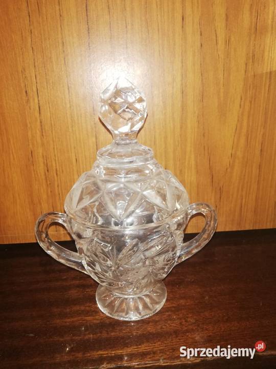 Przepiękny kryształ cukiernica z lat PRL Warszawa