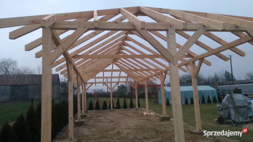 Wiata drewniana garażowa 5x15 sprzedam