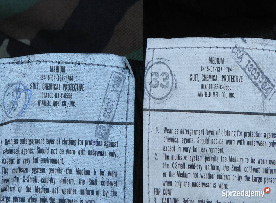 Mundur ochronny NBC mopp suit woodland MEDIUM Wrocław