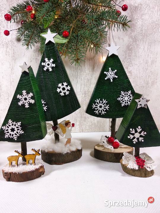 Choinki z drewna świąteczna dekoracja Wrocław
