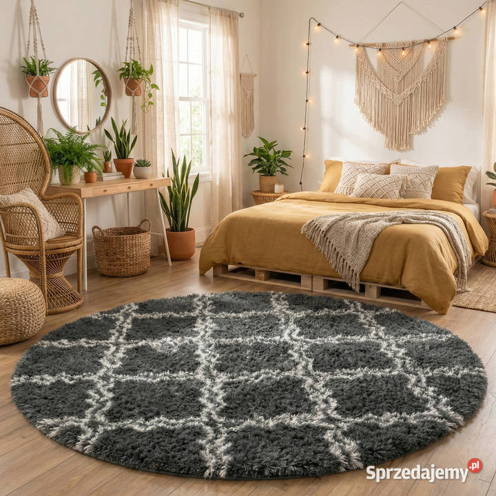 Dywan okrągły do salonu shaggy DECOR Opole