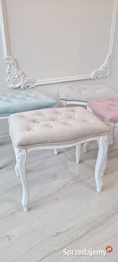 Stylowa pikowana pufa podnóżek Shabby Chic Szczecin sprzedam