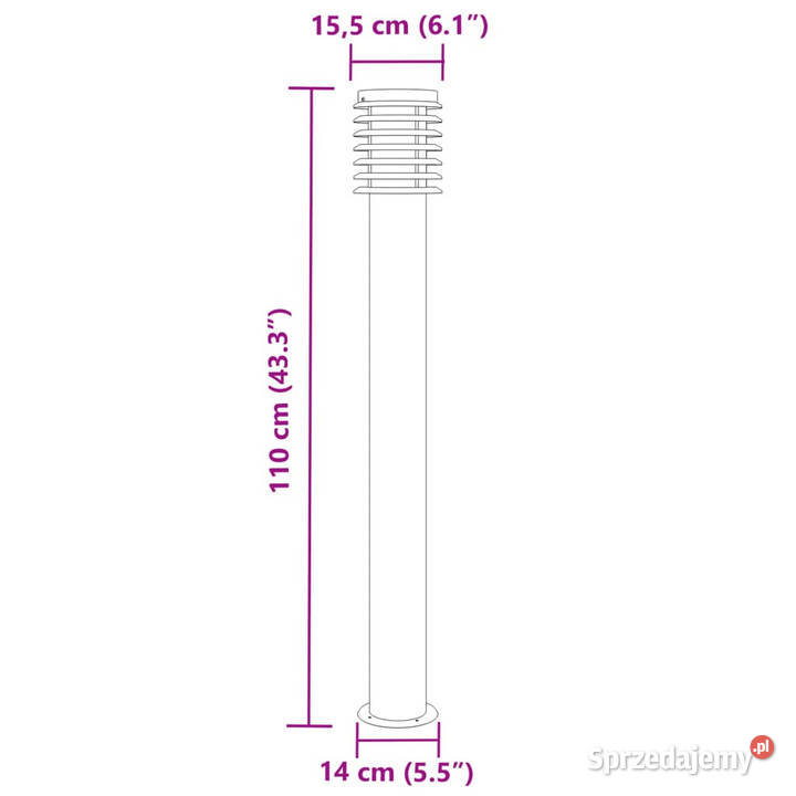 Lampa ogrodowa na słupku czarna 110 stal mazowieckie Warszawa