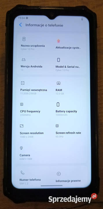 Hotwav Cyber 13 Pro bateria 10800 mAh Sosnowiec
