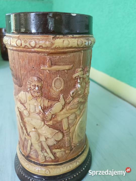 Kufel ozdobny ala drewno prl Szklanki i kufle Tarnobrzeg