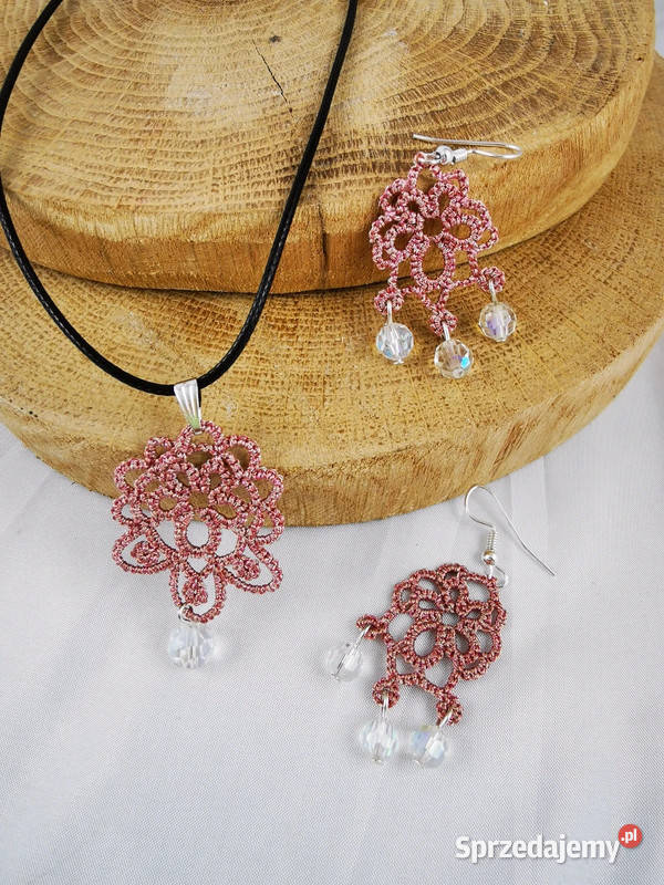 Komplet biżuterii frywolitka