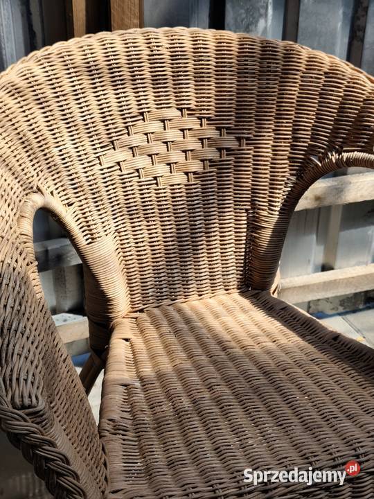 Krzesło Fotel rattanowy IKEA AGEN styl boho Poddębice