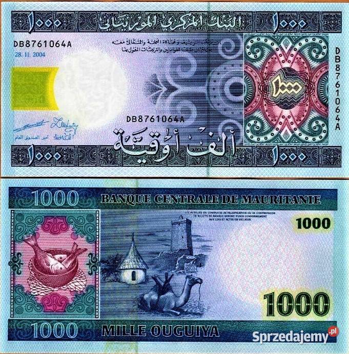 MAURETANIA 2004komplet 5 banknotów UNC WYSYŁKA Człuchów sprzedam