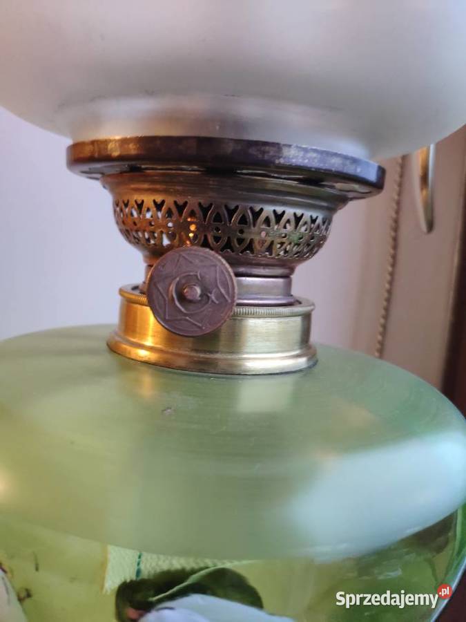 Figuralna sygnowana emaliowana lampa naftowa n5 Kraków sprzedam