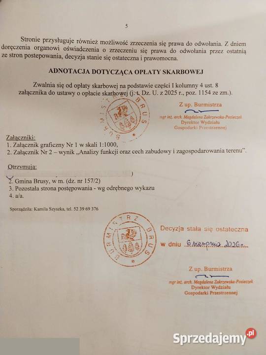Duża działka 2700 m2 z Warunkami Zabudowy 37 m2 pomorskie Huta sprzedam
