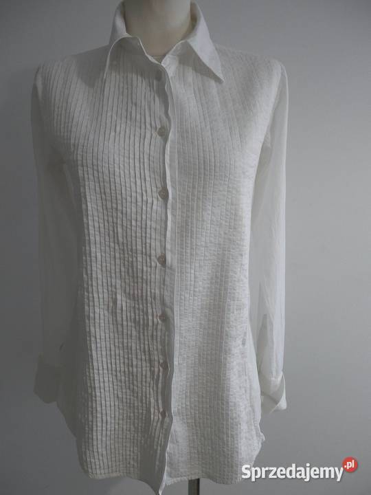 Koszula Bawełniana Biała Długa Taliowana HM 38 Odzież damska Łomża