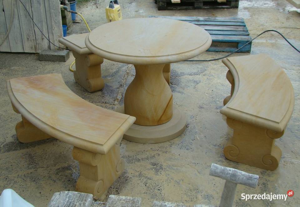 stół ławki z piaskowca kamień naturalny dolnośląskie sprzedam